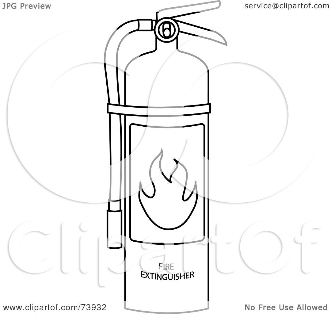 Пожарный с огнетушителем раскраска