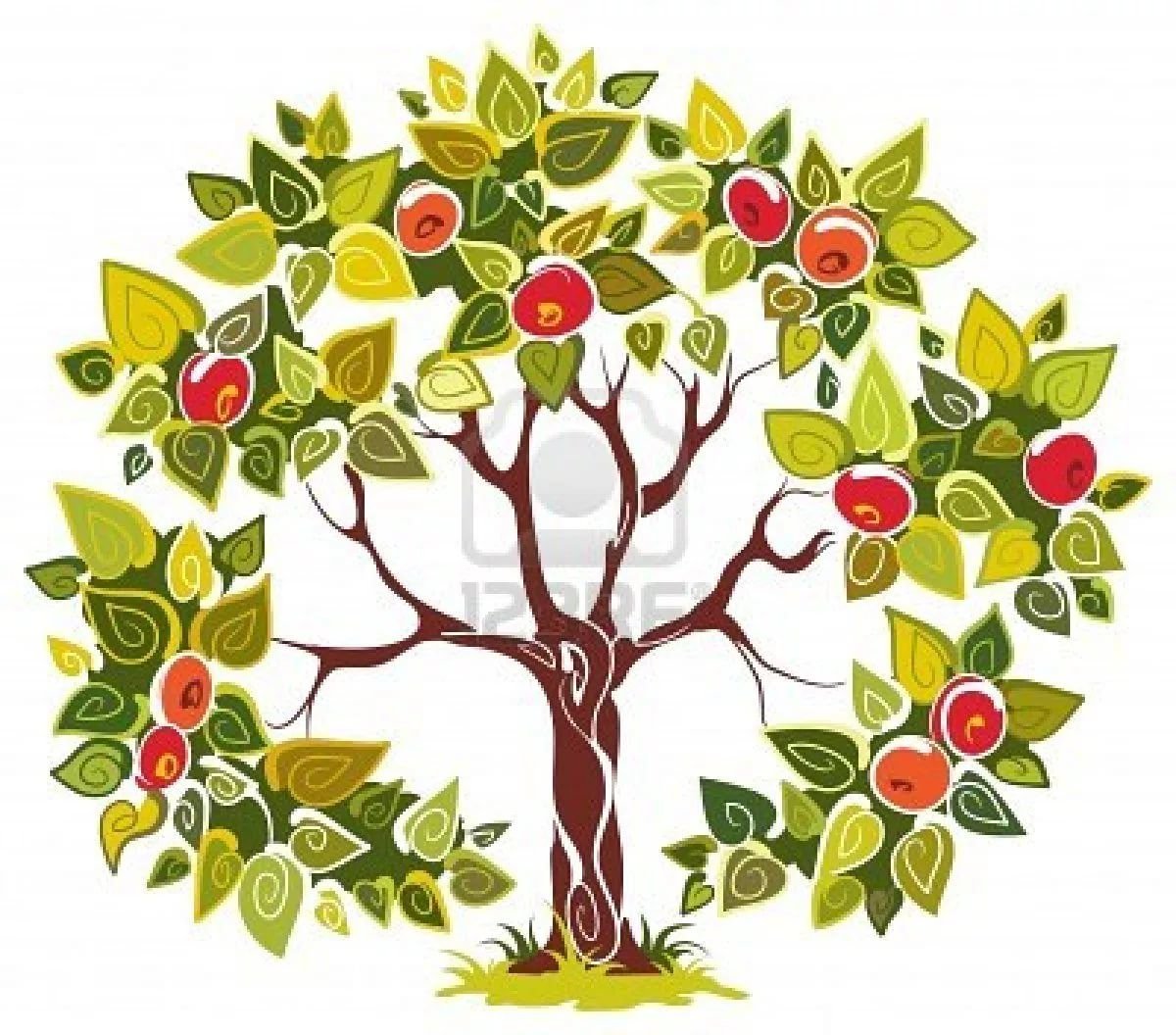 Стилизованное яблочное дерево