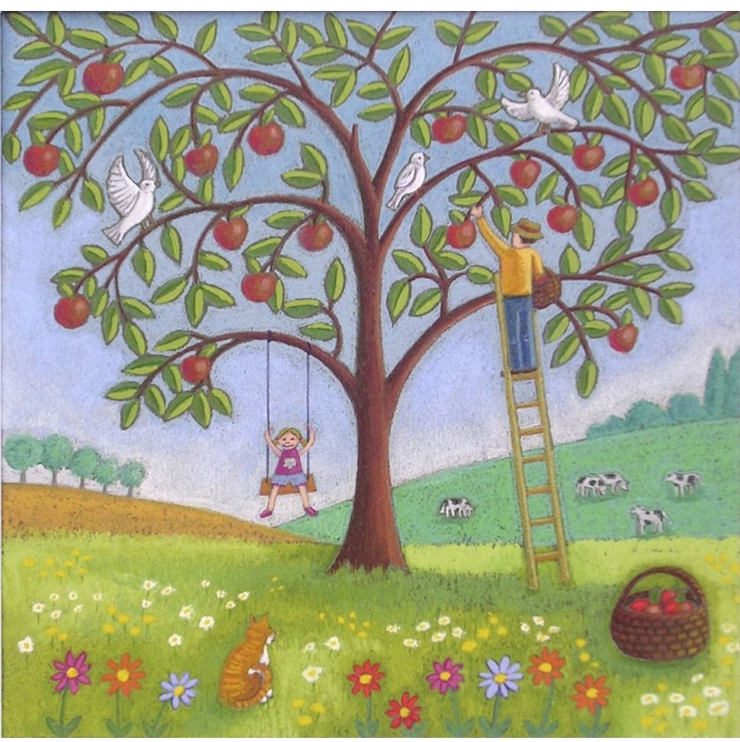 Сад с фруктовыми деревьями для детей