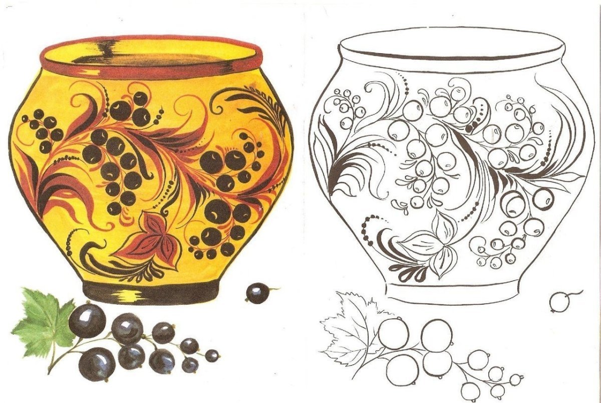 Хохломская роспись узоры для начинающих