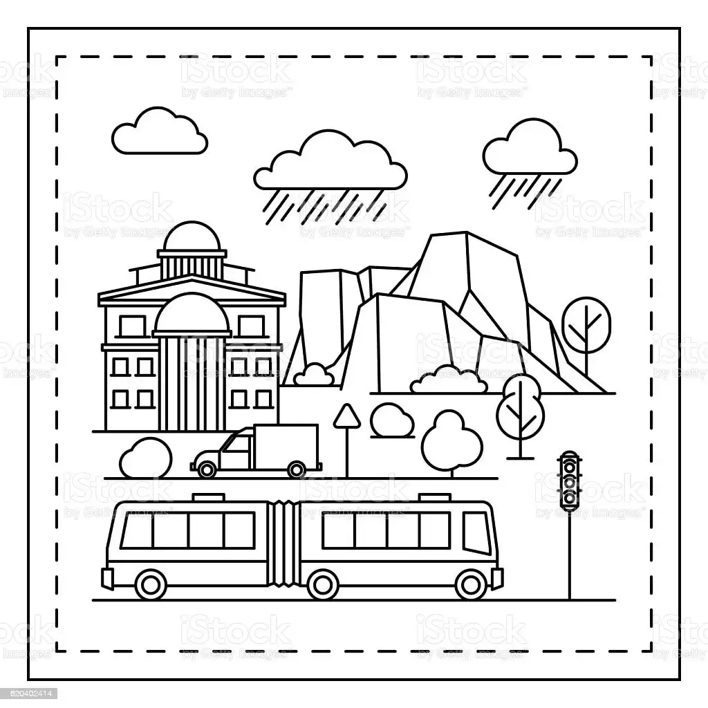 Раскраски улицы нашего города для детей