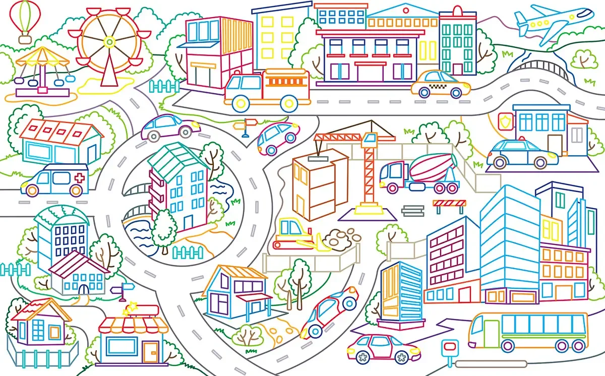 Машины на нашей улице раскраска для детей