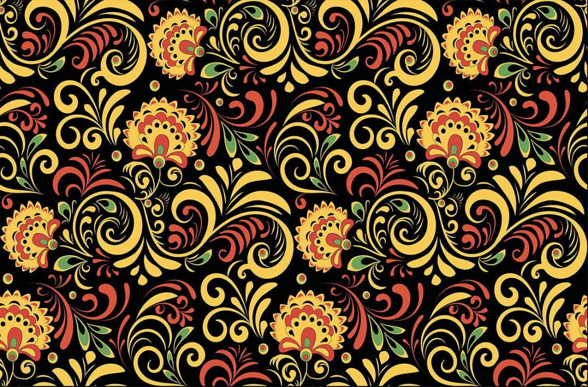 Паттерн Хохлома бесшовный