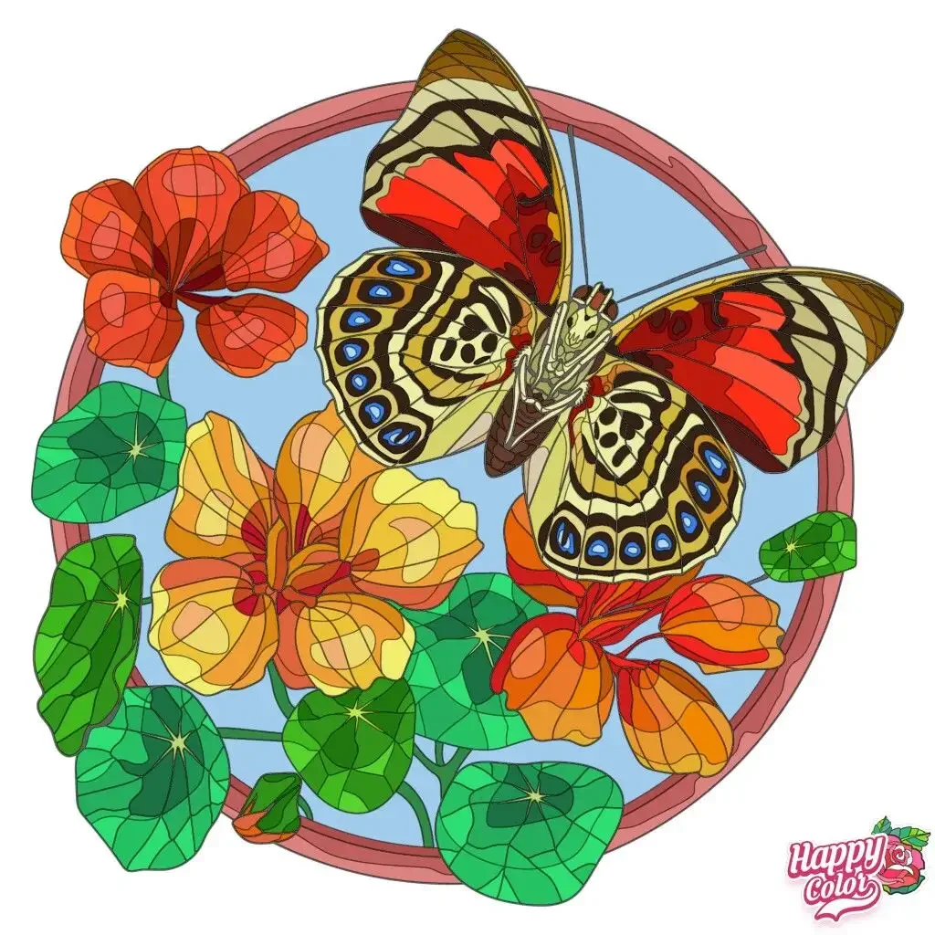 Платонов разноцветная бабочка иллюстрация