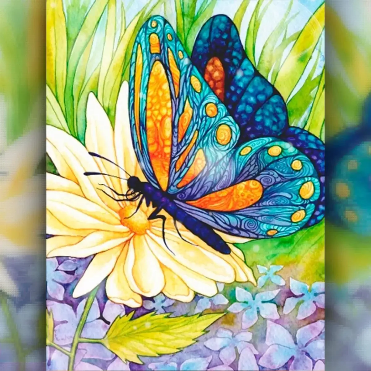 Алмазная живопись бабочка мозаика картина