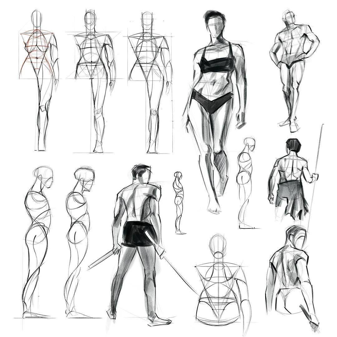 Конструктивные Наброски фигуры человека
