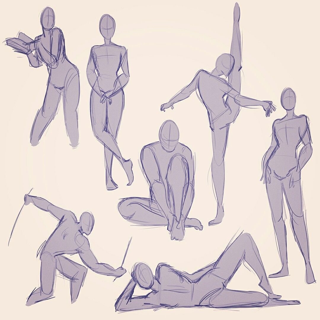 Позы людей для набросков