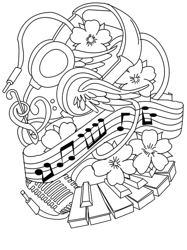 Музыкальные раскраски для взрослых