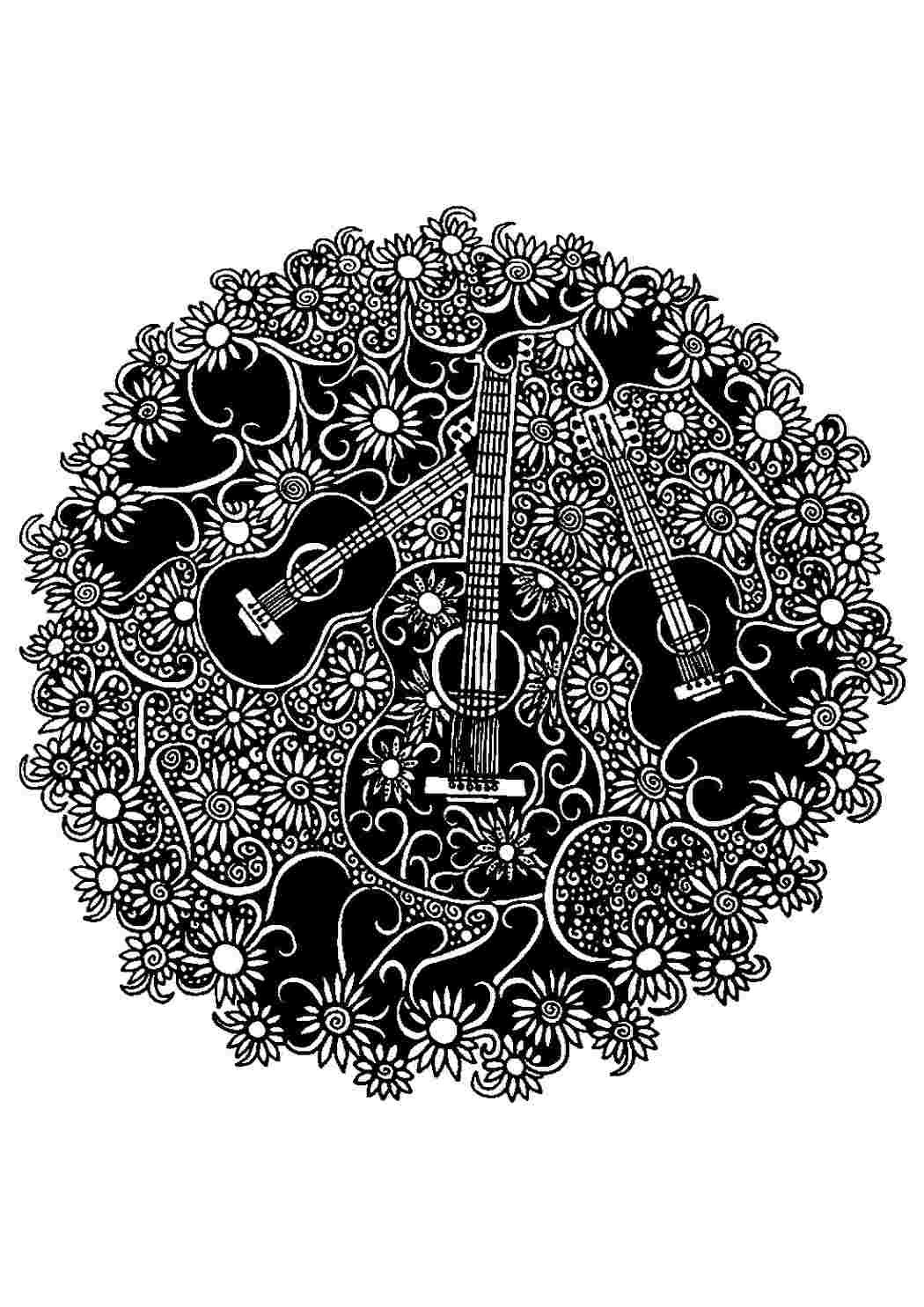 Скрипка раскраска для детей