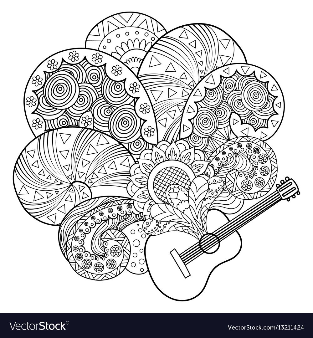 Электрогитара раскраска антистресс