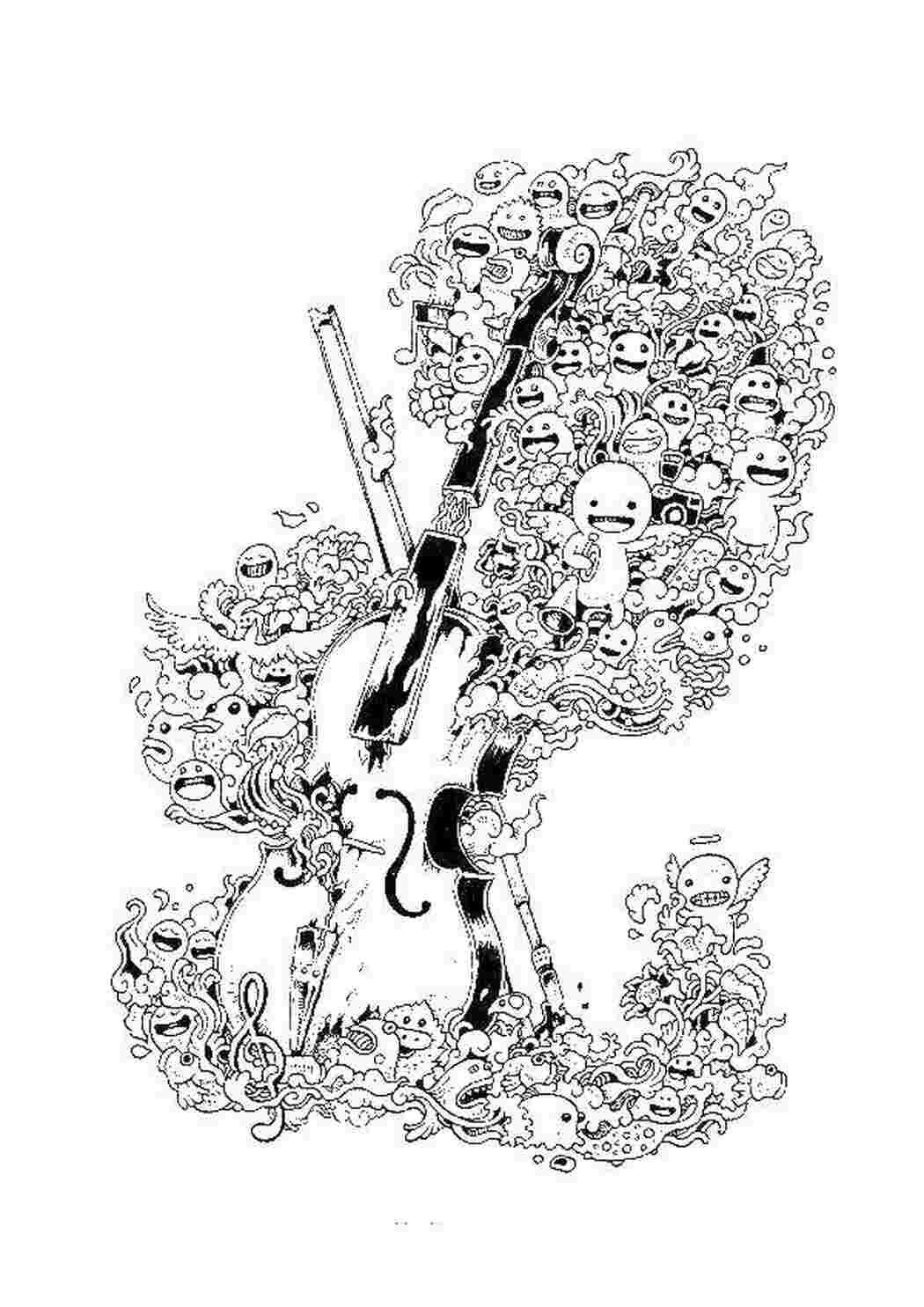 Гитара для разукрашивания