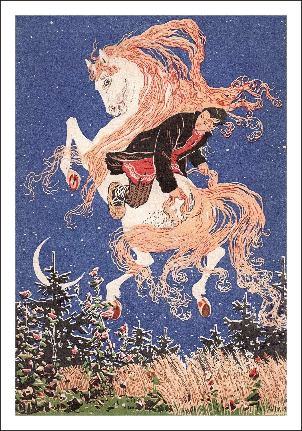 Иллюстрации из сказки Волшебный конь