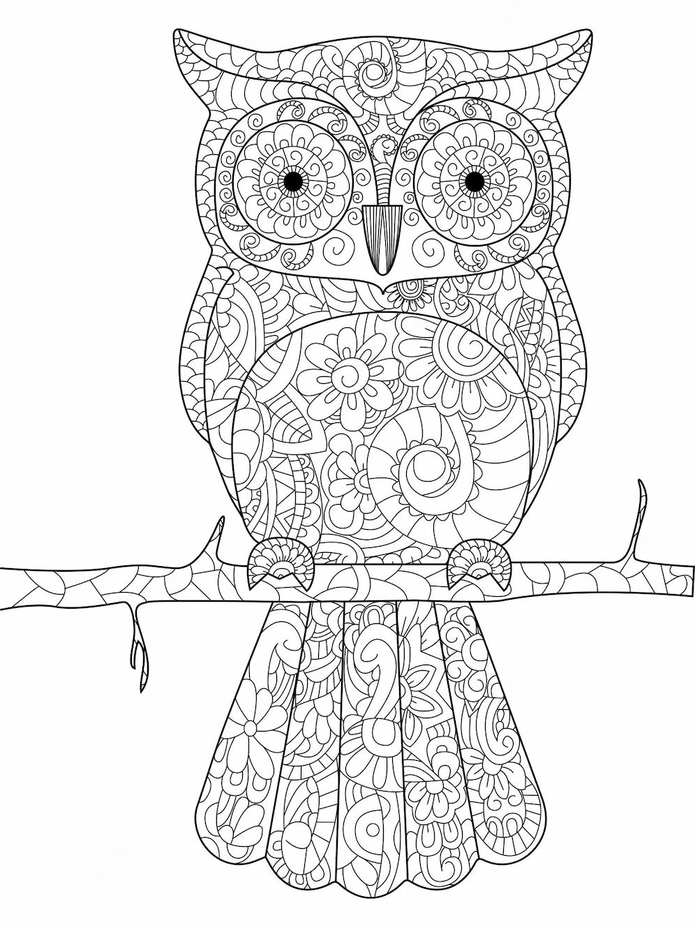 Сова трафарет для броши