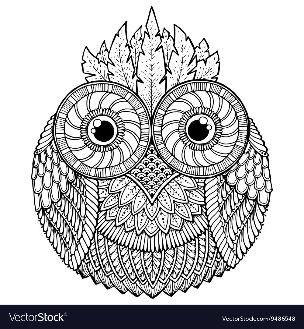 Совушки наклейки черно-белые