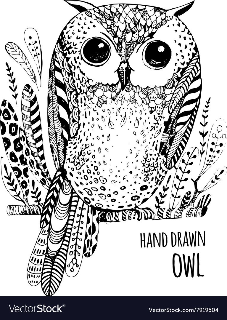 Раскраска антистресс Полярная Сова