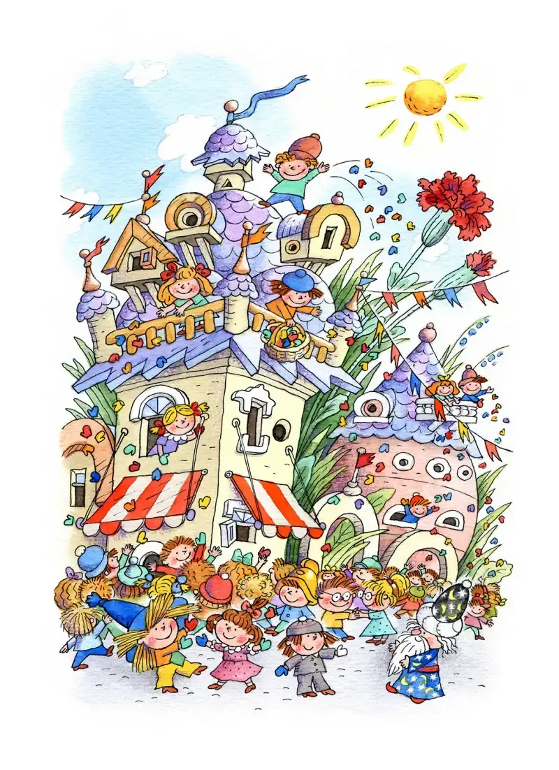 Незнайка и Синеглазка раскраска