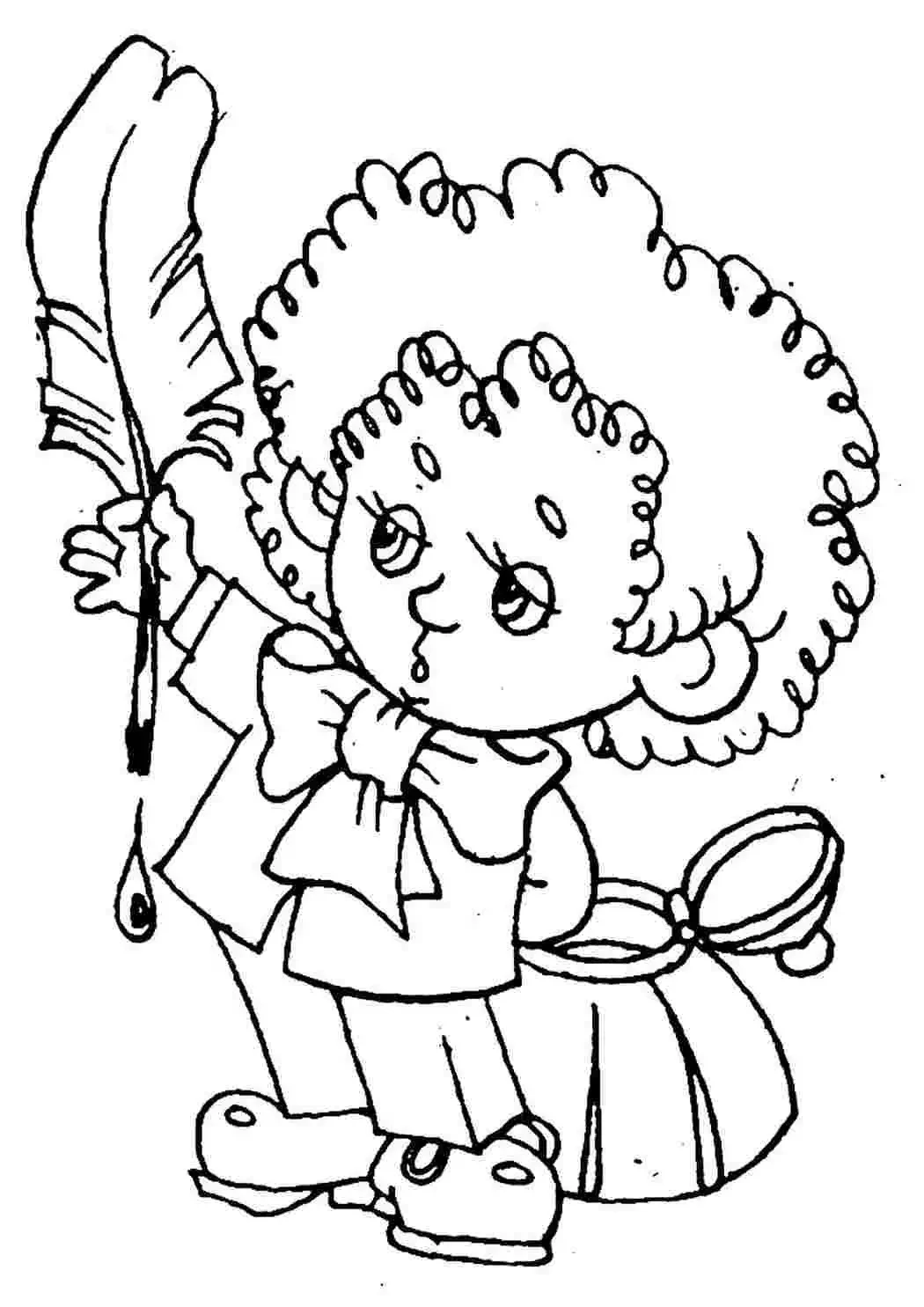 Ученица раскраска для детей