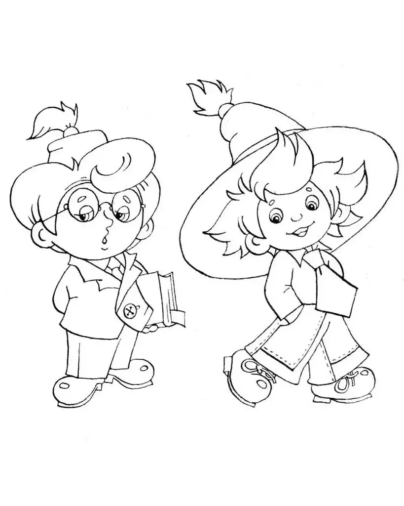 Носов приключения Незнайки и его друзей раскраска