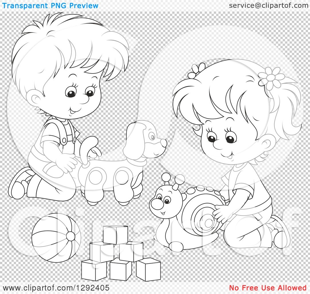 Трафарет играющих детей