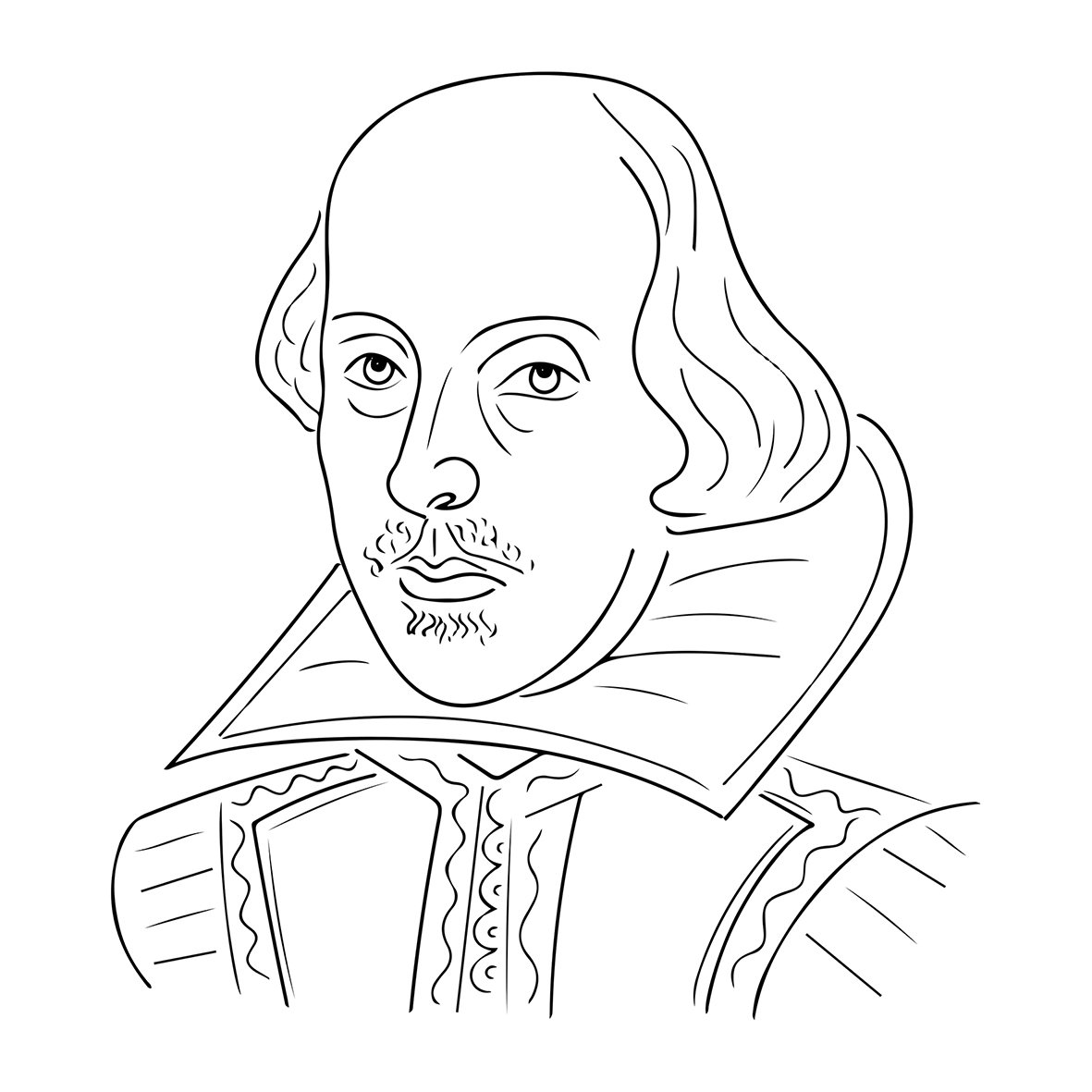 Портрет Уильяма Шекспира в профиль