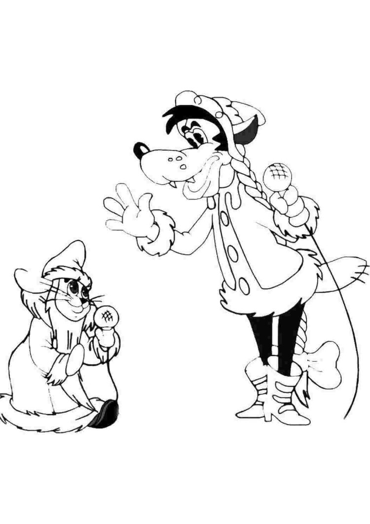 Ну погоди новый год раскраска