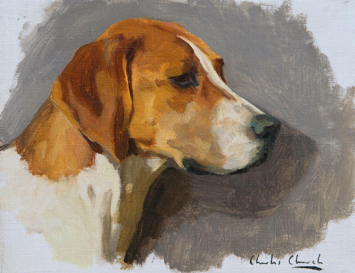 Русская пегая гончая картины