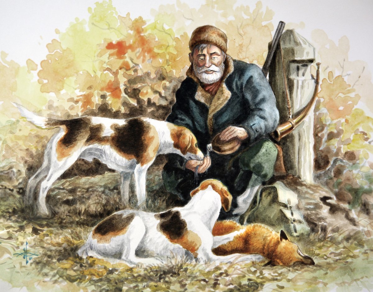 Б Житков охотник и собаки
