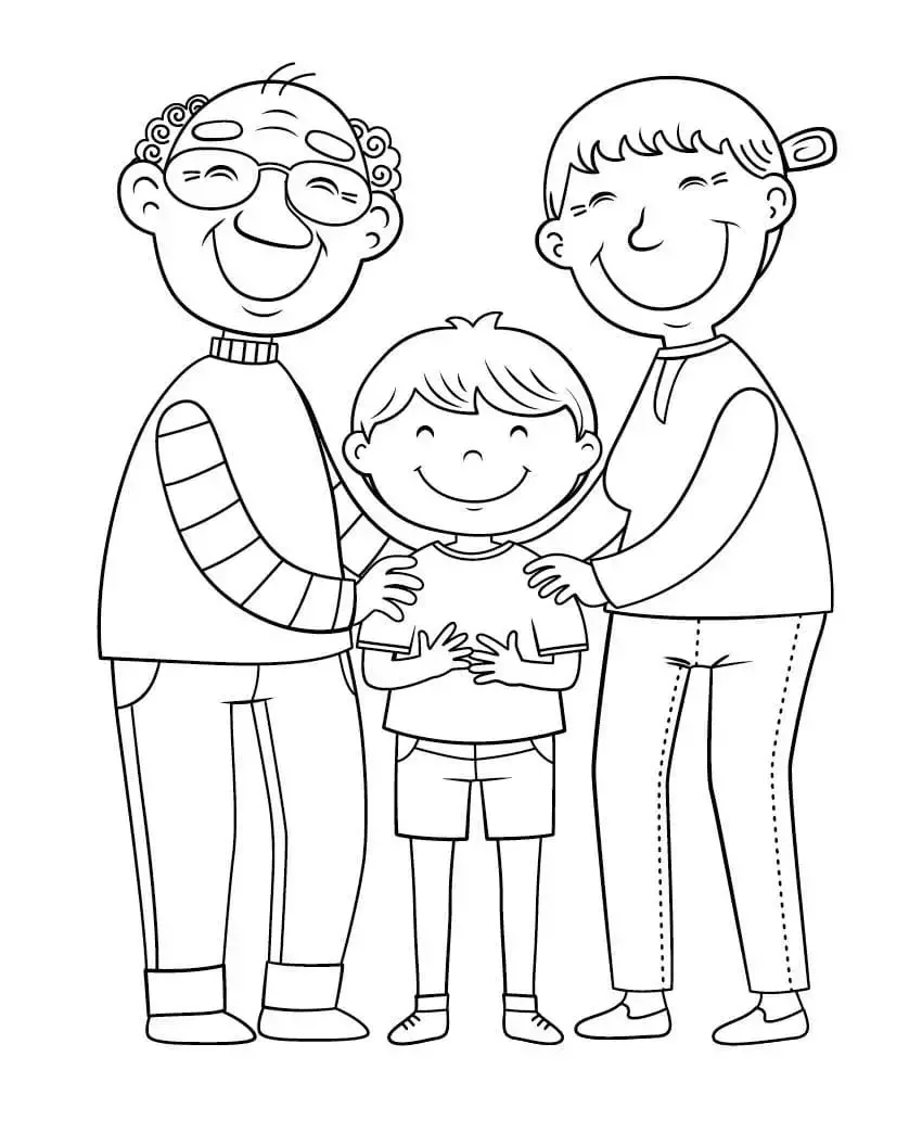 Семья раскраска для детей