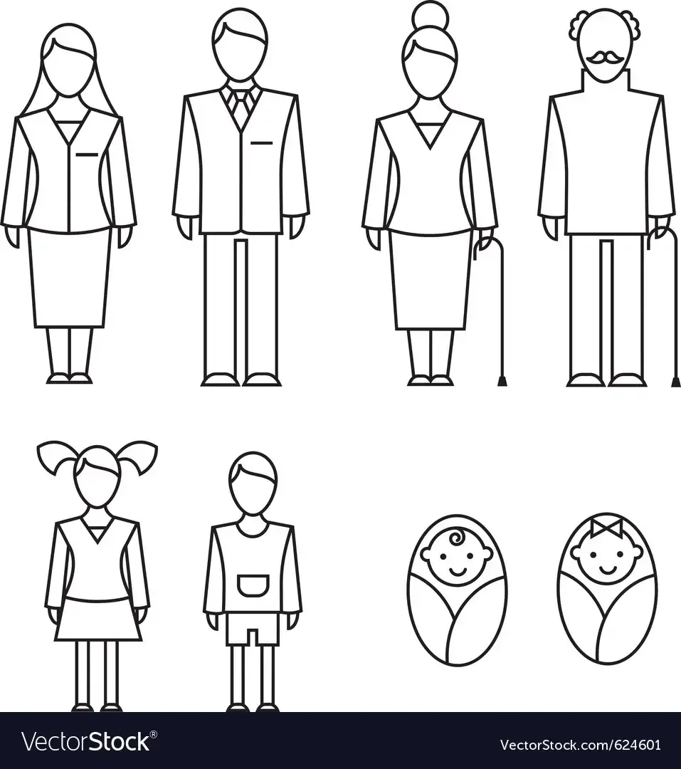 Трафарет бабушка и дедушка