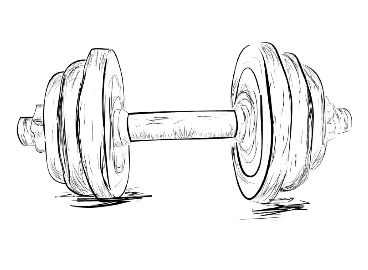 Гантели черно белые