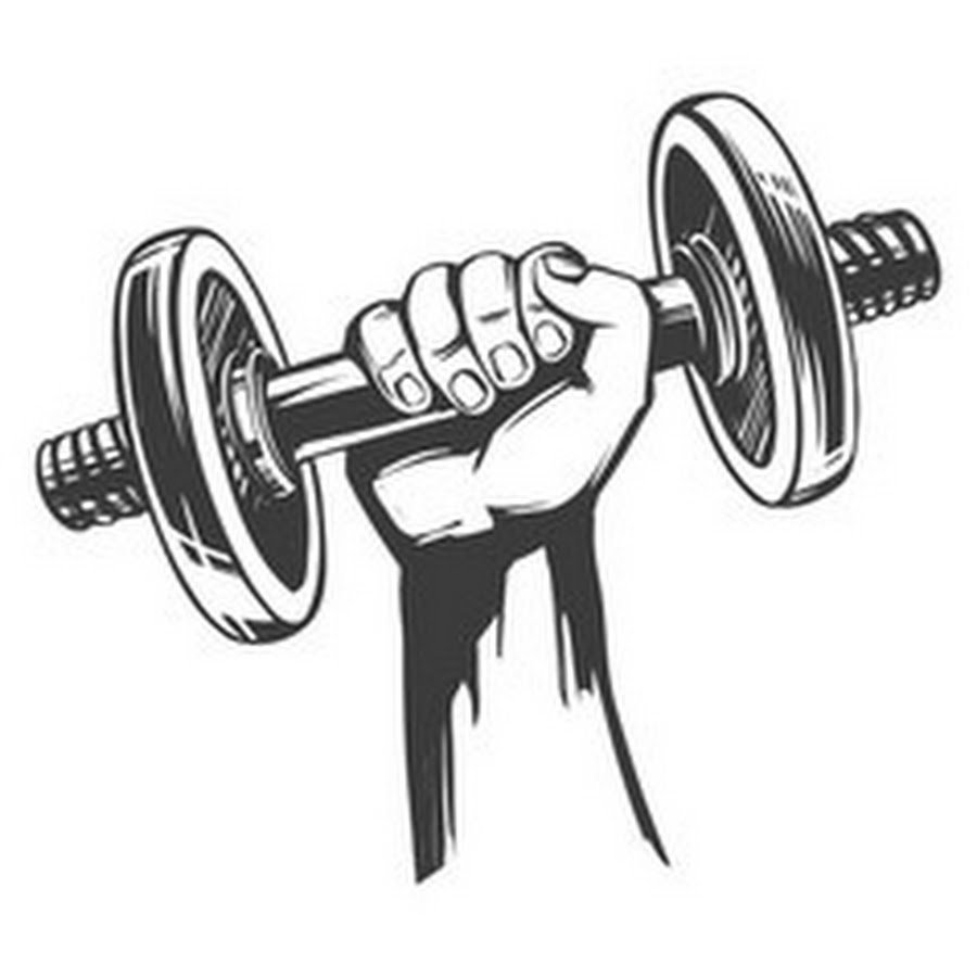 Гантеля в руке вектор