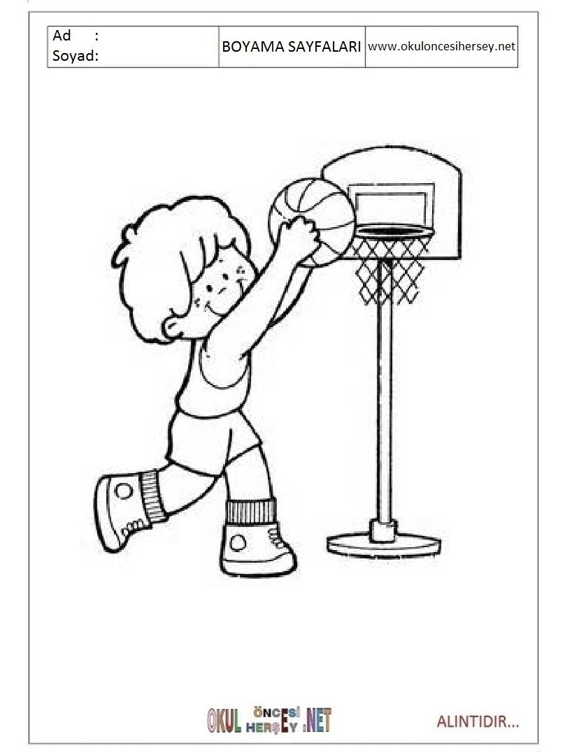 Раскраска спорт для детей