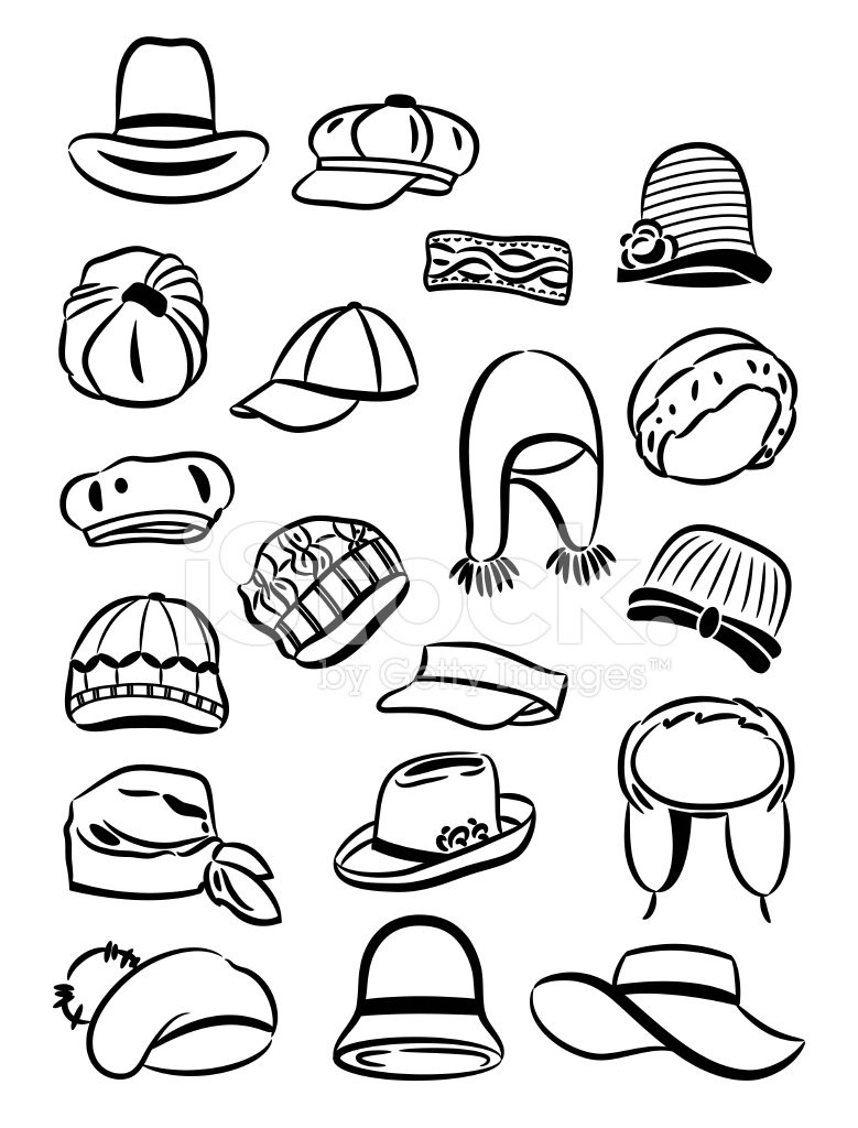 Контурное изображение головных уборов