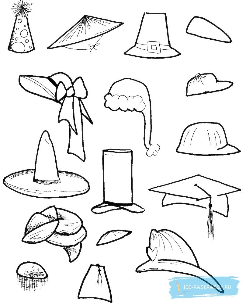 Шляпа раскраска