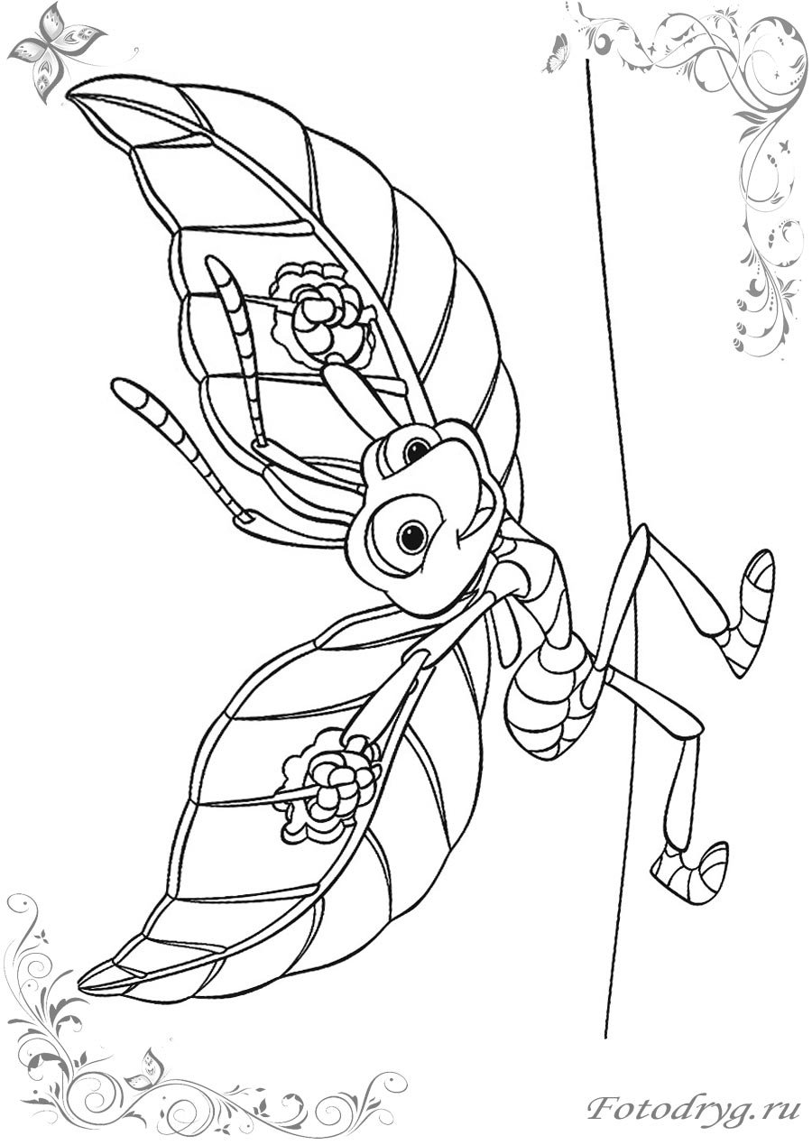Раскраски из мультиков насекомые