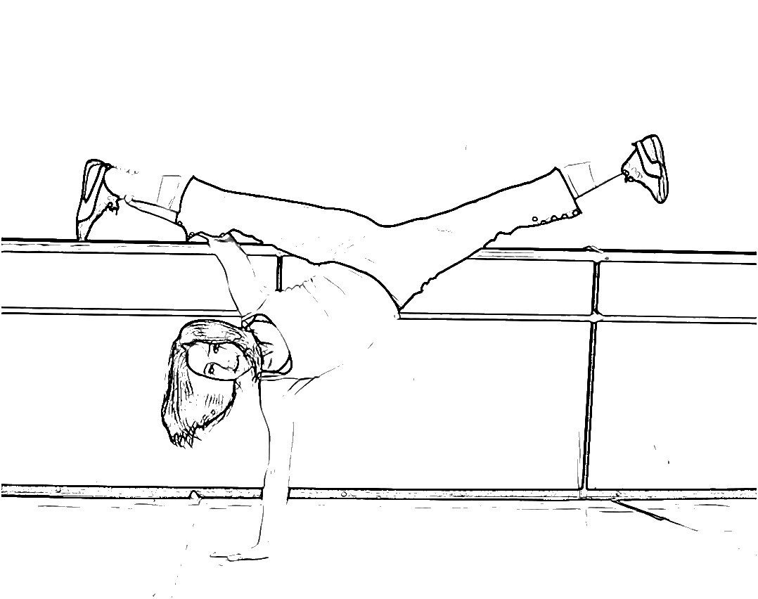 Раскраска танцы брейк