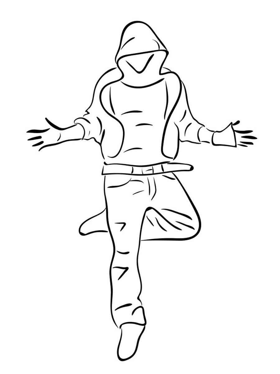 Раскраска танцы хип-хоп