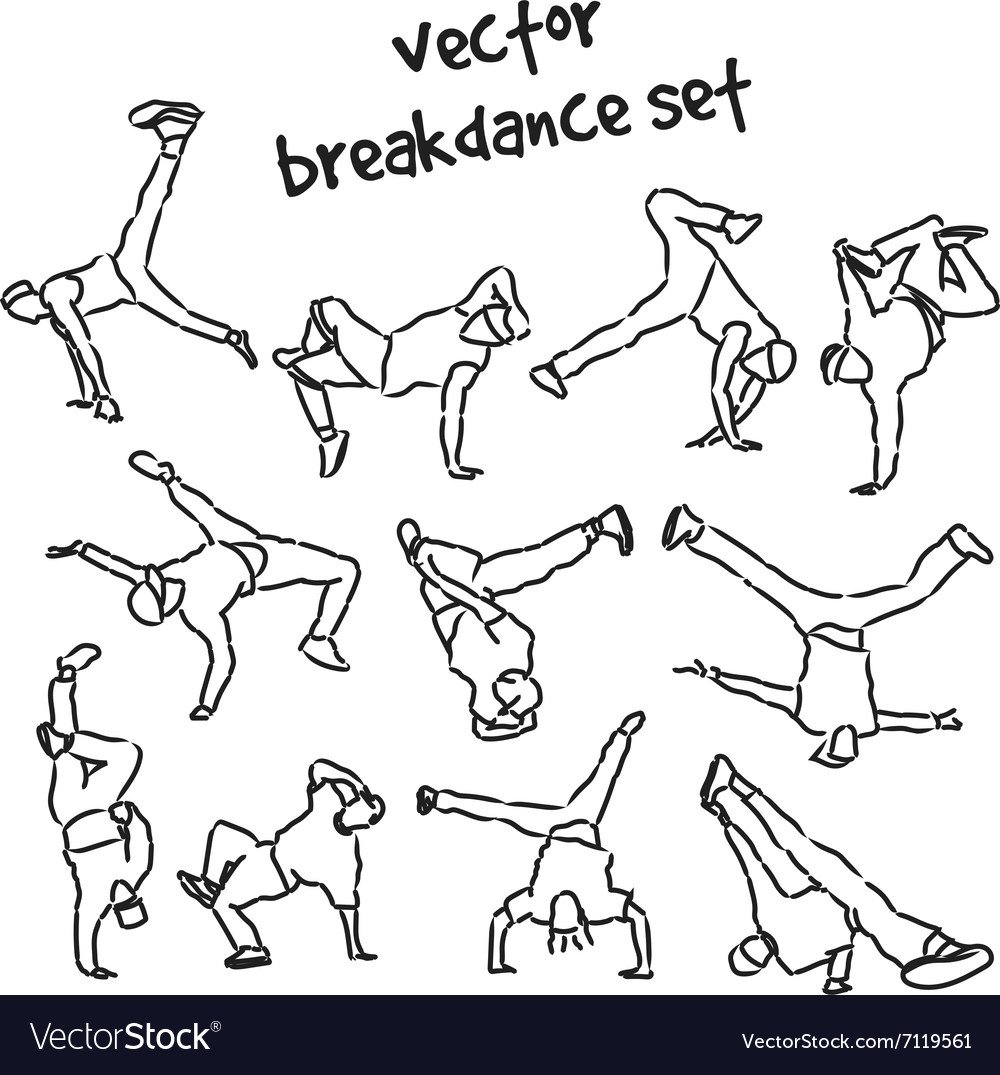 Брэйкданс рисунок раскрасить