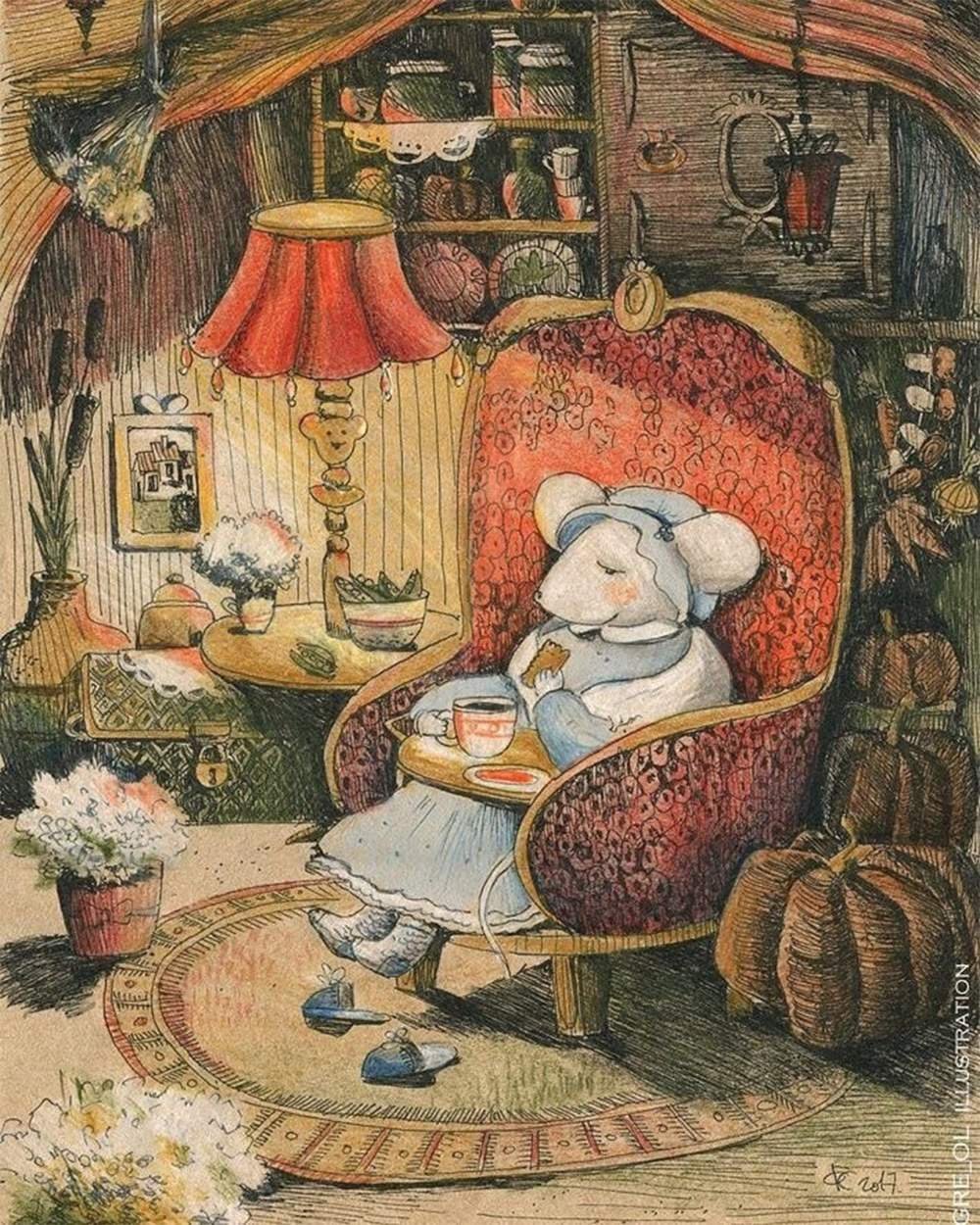 Уютные иллюстрации сказочные