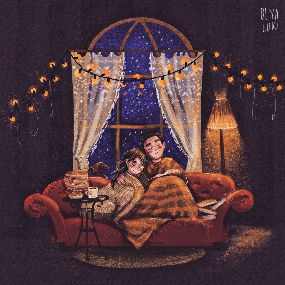 Уютные зимние иллюстрации