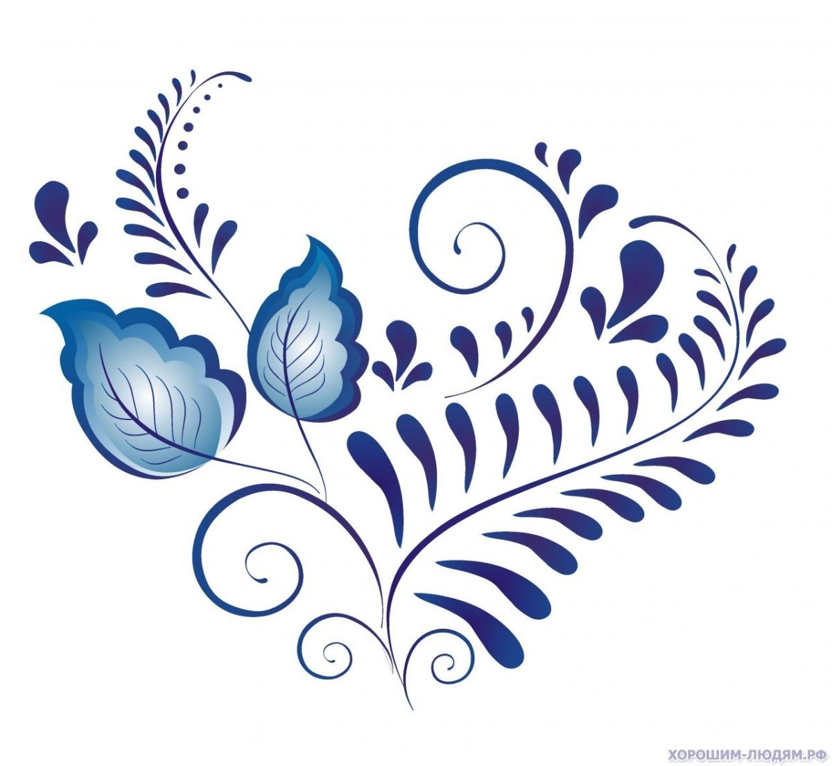 Гжель орнамент в круге