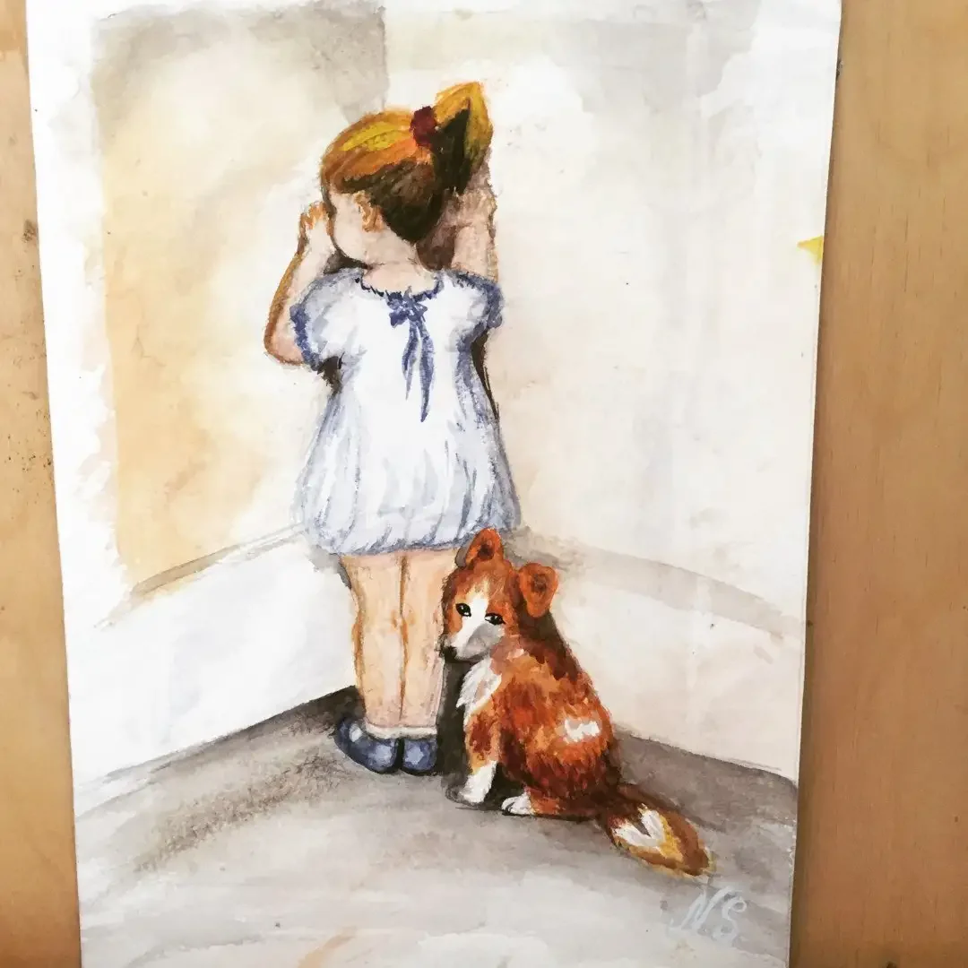 Девочка в углу картина