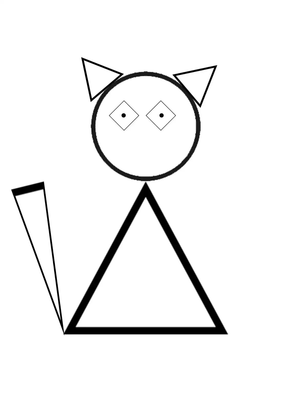 Кошка из геометрических фигур для детей