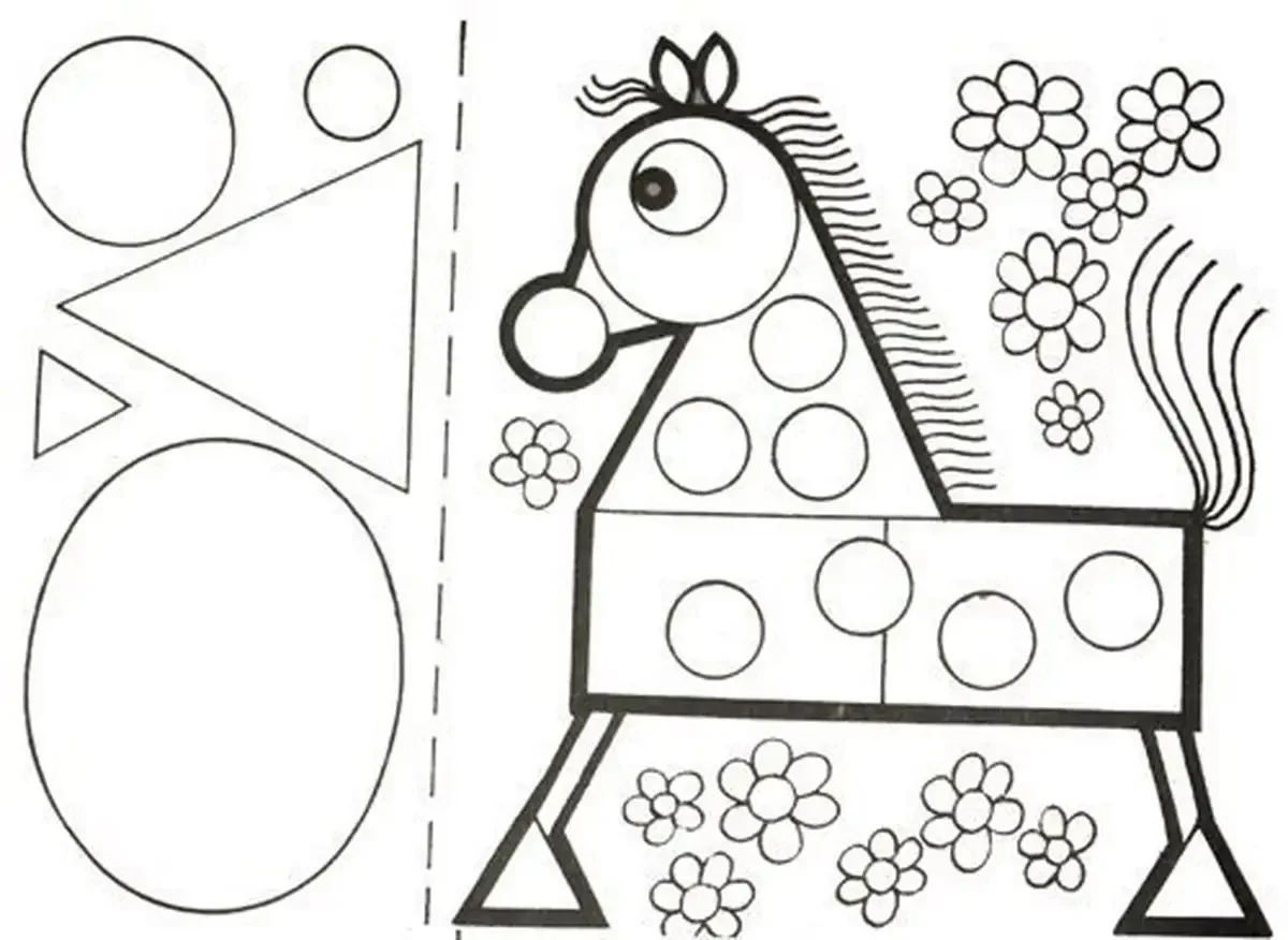 Рисование геометрическими фигурами для детей