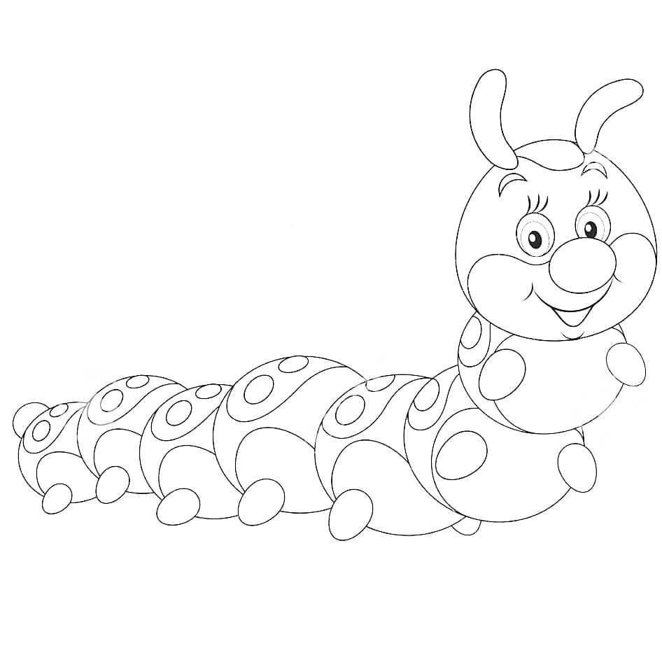 Червяк раскраска для детей