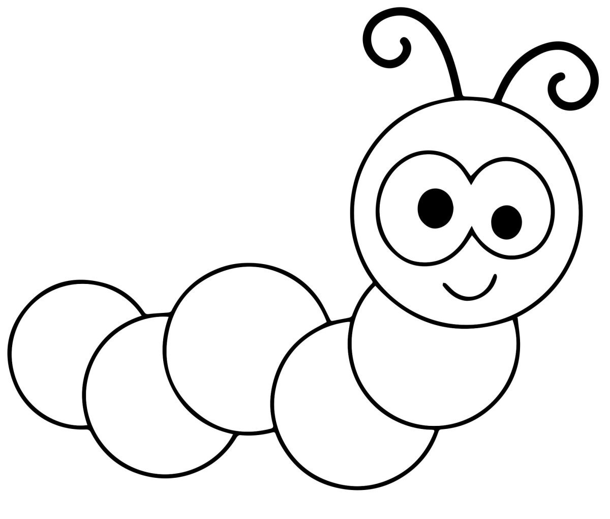 Гусеница трафарет