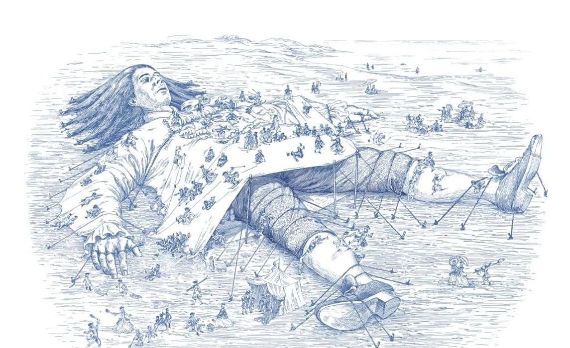 Путешествие Гулливера в Лилипутию рисунок