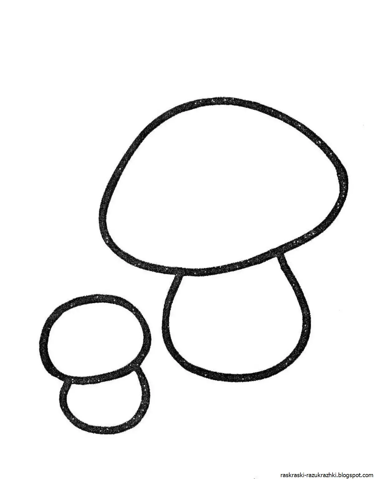 Гриб раскраска для малышей