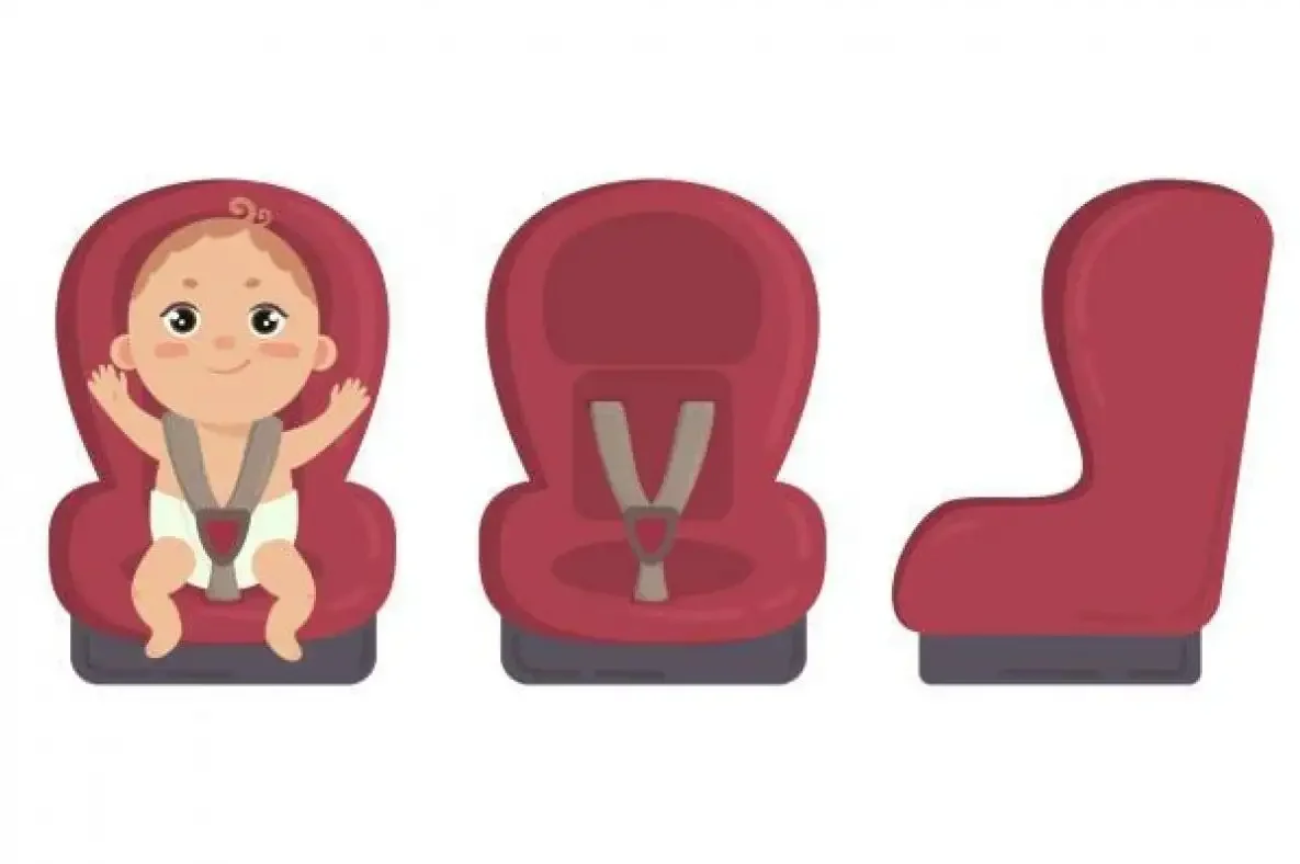 Ребенок в автокресле вектор
