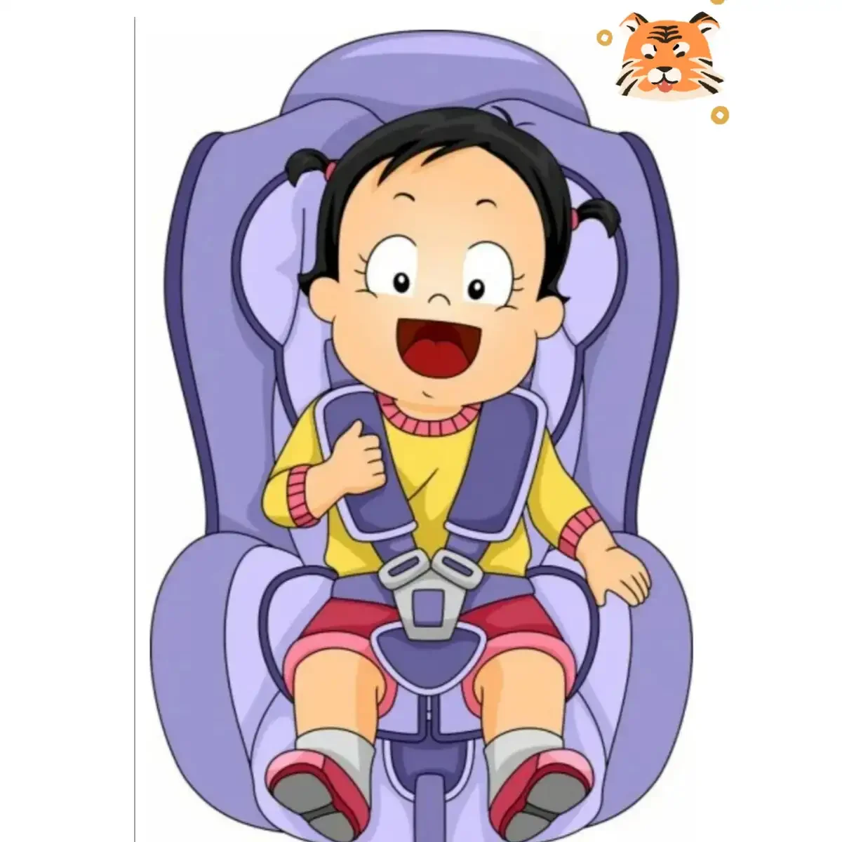 Ребёнок в автокресле иллюстрация